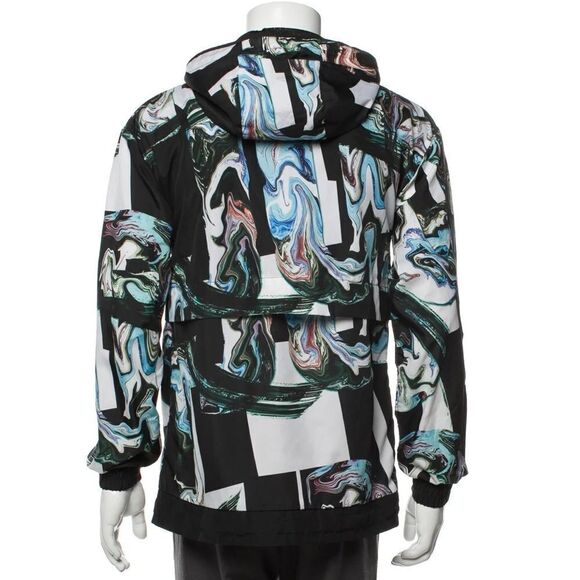 Nike swirl oil spill pull over half zip windbreaker with kangaroo pocket medium - Picture 4 of 8